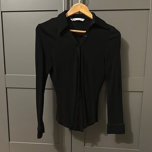 Zara Elegant Black Button Down Shirt
